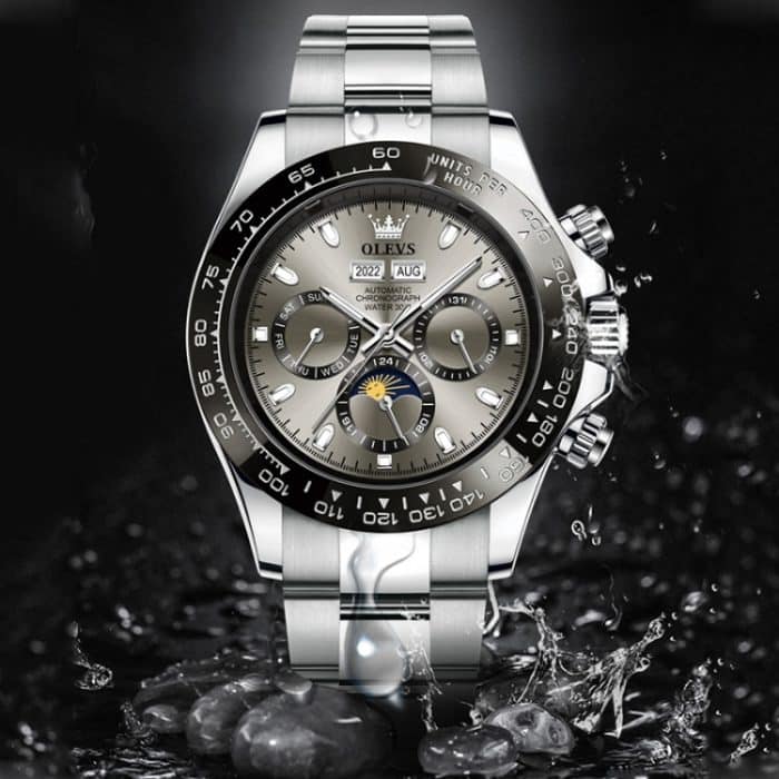 OLEVS 6654 Herrenuhr mit Multifunktions-Zifferblatt und mechanischem Uhrwerk – Bild 3