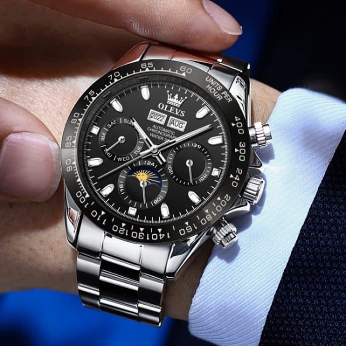 OLEVS 6654 Herrenuhr mit Multifunktions-Zifferblatt und mechanischem Uhrwerk – Bild 5