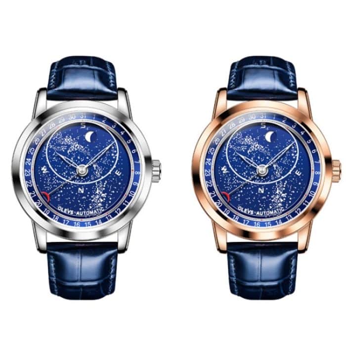 EDA003181301_B1.jpg OLEVS 9923 Automatische mechanische Herrenuhr mit leuchtendem Sternenzifferblatt – Bild 2