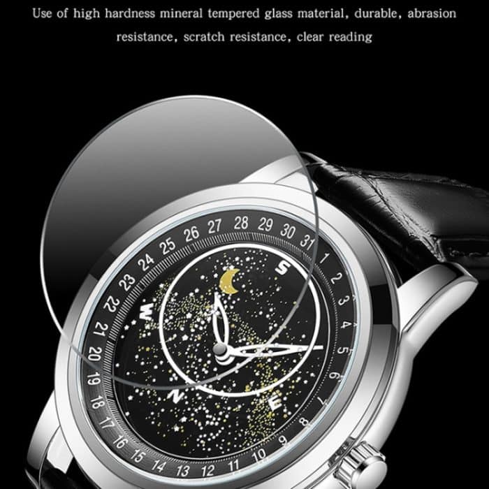 EDA003337201_B3.jpg Sanda 7001 Lederarmband Leuchtende wasserdichte mechanische Uhr – Bild 4