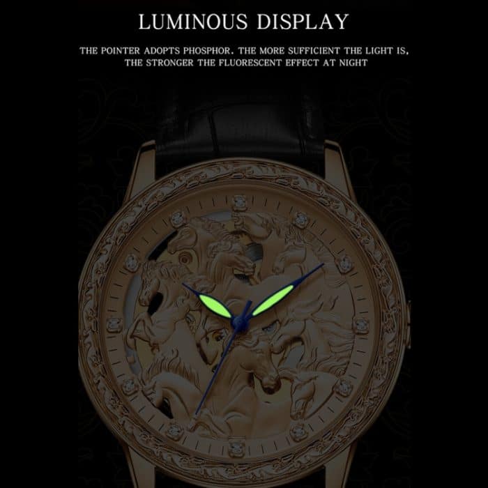EDA003337301_B3.jpg SANDA 7011 Leuchtende wasserdichte mechanische Uhr mit Lederarmband – Bild 4