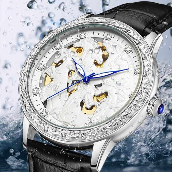EDA003337301_B5.jpg SANDA 7011 Leuchtende wasserdichte mechanische Uhr mit Lederarmband – Bild 6
