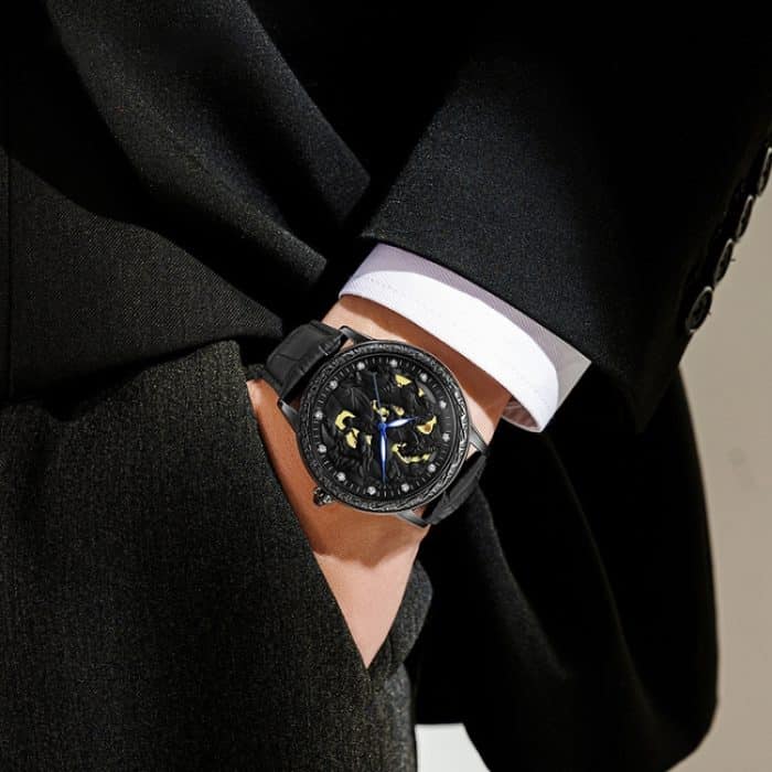 EDA003337301_B6.jpg SANDA 7011 Leuchtende wasserdichte mechanische Uhr mit Lederarmband – Bild 7