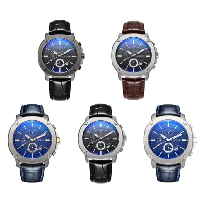 Ochstin 5039C Multifunktions-Business-Herrenuhr, leuchtende, wasserdichte Leder-Quarzuhr – Bild 7