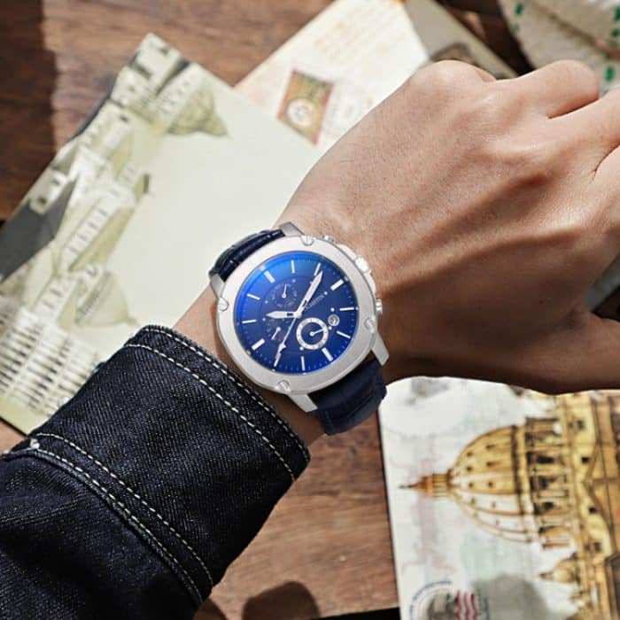 Ochstin 5039C Multifunktions-Business-Herrenuhr, leuchtende, wasserdichte Leder-Quarzuhr – Bild 6