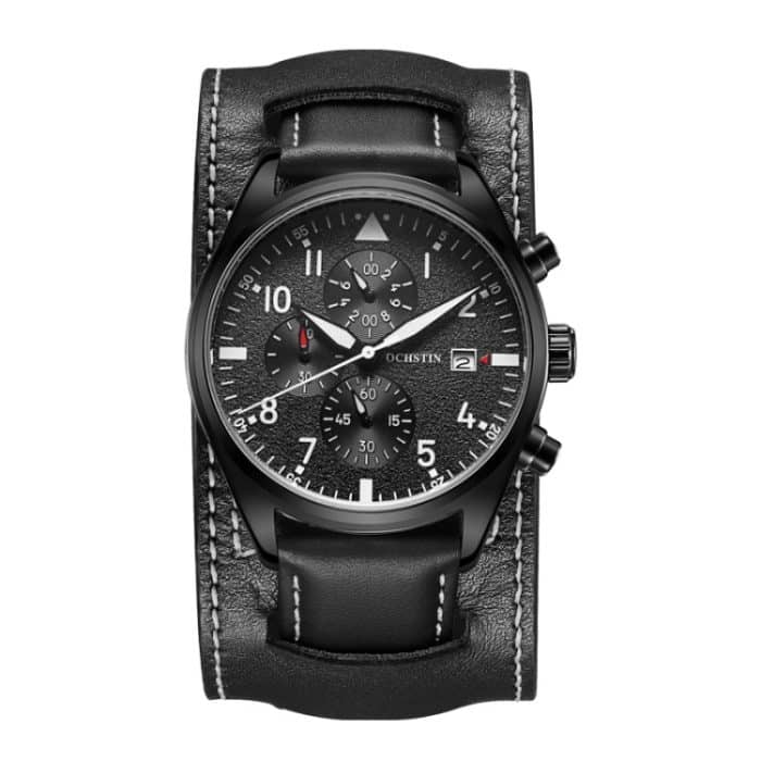 EDA003874401A.jpg Ochstin 7227 Multifunktionale Business-Armbanduhr aus Leder, wasserdicht, Quarzwerk – Bild 1