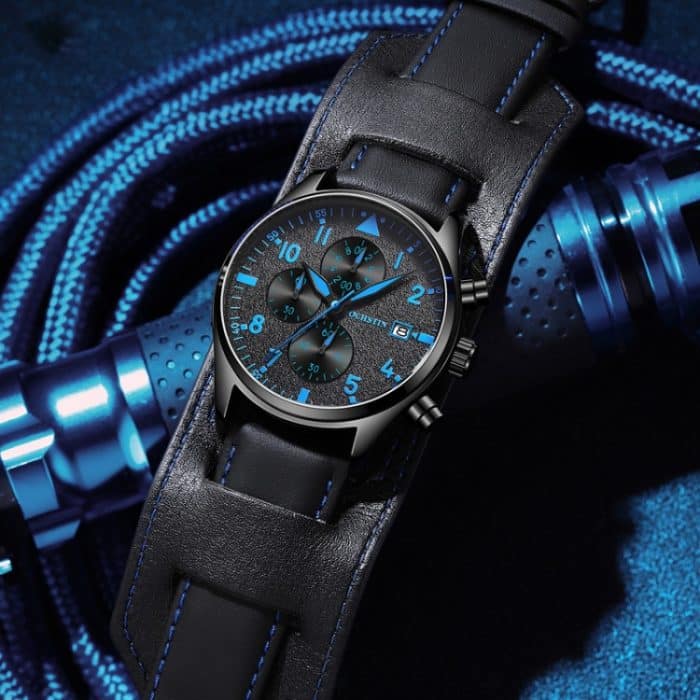 Ochstin 7227 Multifunktionale Business-Armbanduhr aus Leder, wasserdicht, Quarzwerk – Bild 4