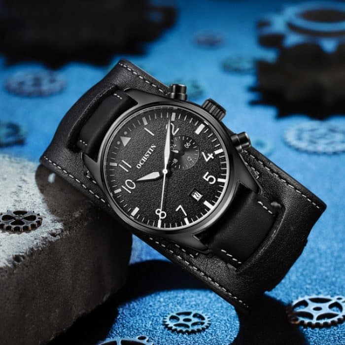 Ochstin 7228 Multifunktions-Business-Armbanduhr aus Leder mit wasserdichtem Quarzwerk – Bild 7