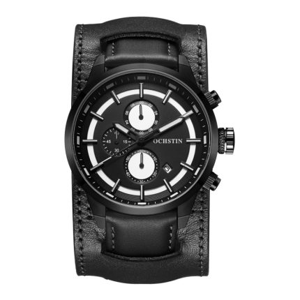 Ochstin 7235 Multifunktions-Business-Armbanduhr aus Leder mit wasserdichtem Quarzwerk