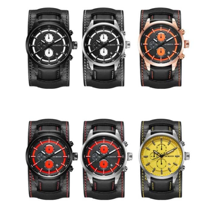 Ochstin 7235 Multifunktions-Business-Armbanduhr aus Leder mit wasserdichtem Quarzwerk – Bild 7