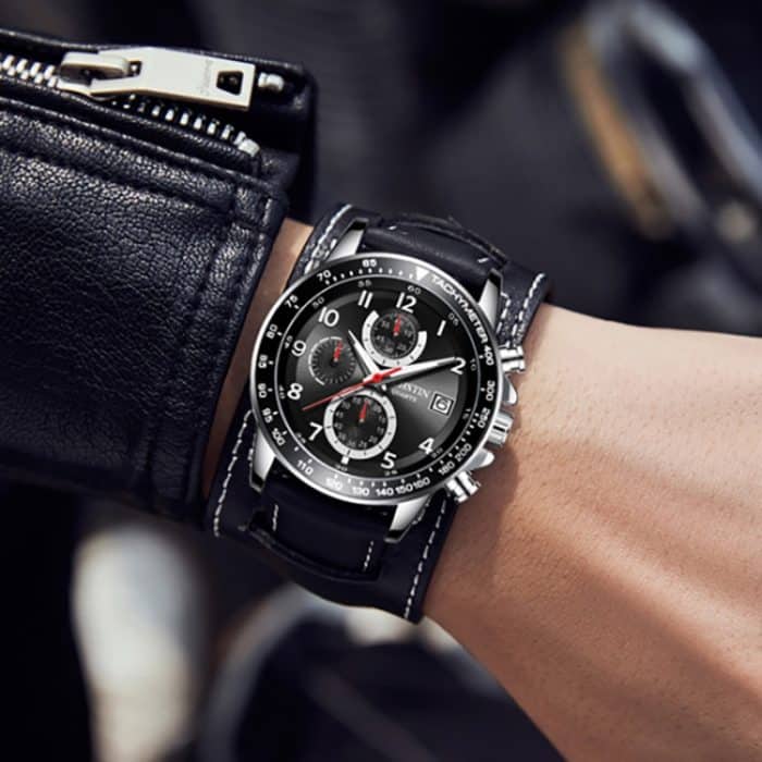 Ochstin 7233 Multifunktions-Business-Armbanduhr aus Leder mit wasserdichtem Quarzwerk – Bild 5