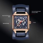 Ochstin 7237 Business-Armbanduhr aus Leder, wasserdicht, leuchtend, Skelett, mechanisch – Bild 5