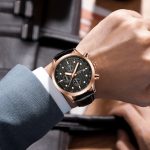 Ochstin 6042B Multifunktionale Business-Leder-wasserdichte, leuchtende Quarz-Herrenuhr – Bild 7