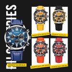 Ochstin 6042C Mode Leder wasserdicht leuchtende Quarz Herrenuhr – Bild 2