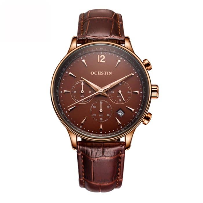 EDA004014501A.jpg Ochstin 6050A Multifunktions-Quarz-Herren-Lederuhr – Bild 1