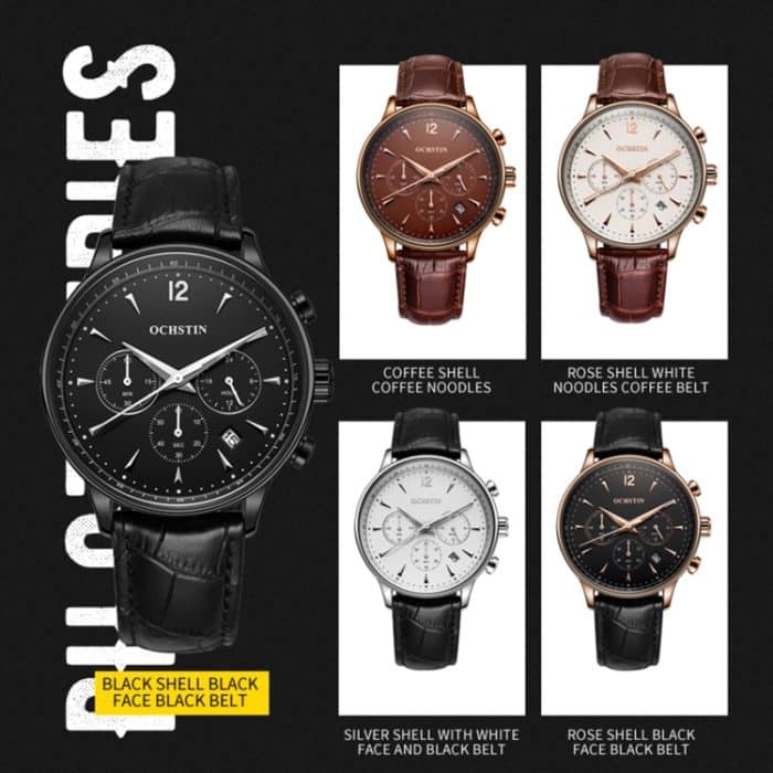 EDA004014501_B1.jpg Ochstin 6050A Multifunktions-Quarz-Herren-Lederuhr – Bild 2