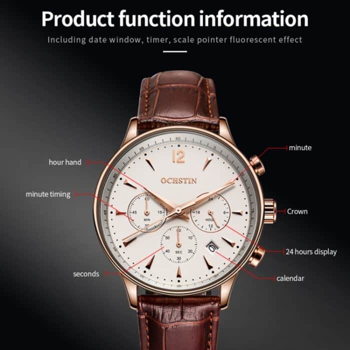EDA004014501_B2.jpg Ochstin 6050A Multifunktions-Quarz-Herren-Lederuhr – Bild 3
