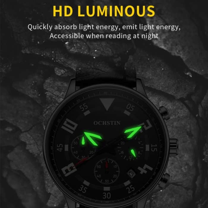 Multifunktionale Quarz-Herren-Lederuhr – Bild 5