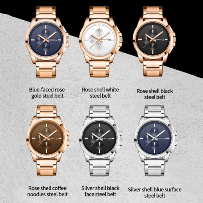 Multifunktionale Herrenuhr der Pilot-Serie mit Quarz-Stahlband – Bild 2