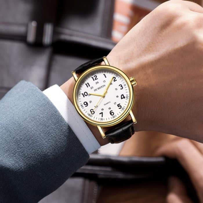 EDA004033501_B6.jpg Modische hohle Herren-Leder-Quarzuhr – Bild 7