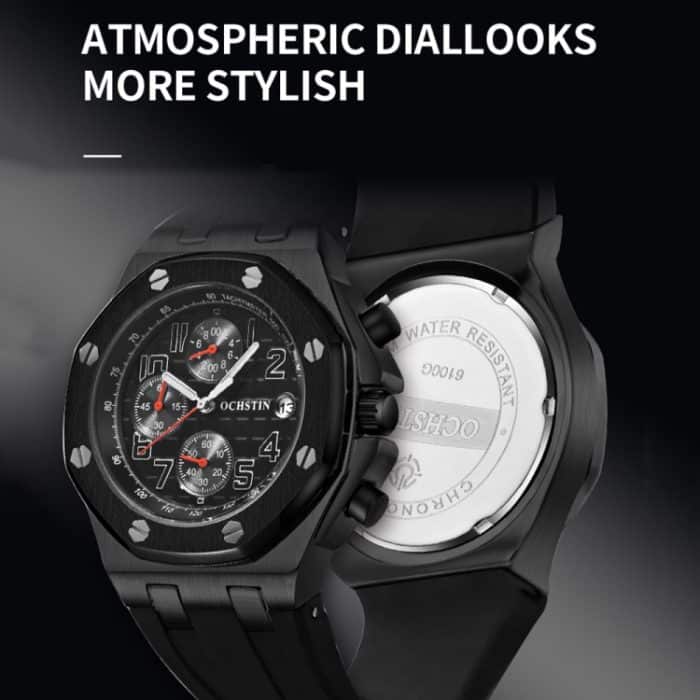 Multifunktionale Quarz-Herrenuhr mit wasserdichtem TPU-Armband – Bild 4