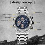 Multifunktionale Quarz-Herrenuhr mit wasserdichtem, leuchtendem Stahlarmband – Bild 3