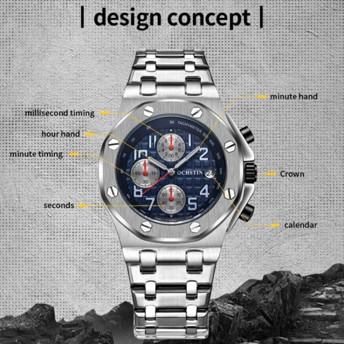 Multifunktionale Quarz-Herrenuhr mit wasserdichtem, leuchtendem Stahlarmband – Bild 3