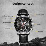 Multifunktionale Quarz-wasserdichte leuchtende Herren-Lederuhr – Bild 3