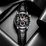 Multifunktionale Quarz-wasserdichte leuchtende Herren-Lederuhr – Bild 6