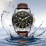 Multifunktionale wasserdichte Herren-Lederuhr mit Quarzwerk – Bild 5