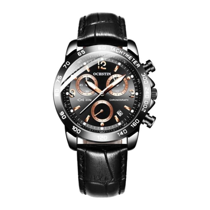 EDA004039901A.jpg Multifunktionale Quarz-wasserdichte leuchtende Herren-Lederuhr – Bild 1