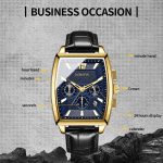 Multifunktionale Quarz-wasserdichte leuchtende Herren-Lederuhr – Bild 3