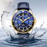 Multifunktionale Quarz-wasserdichte leuchtende Herren-Lederuhr – Bild 5