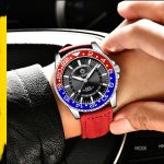 Multifunktionale Quarz-wasserdichte leuchtende Herren-Lederuhr – Bild 6