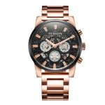 Multifunktionale Quarz-Herrenuhr mit wasserdichtem Stahlarmband