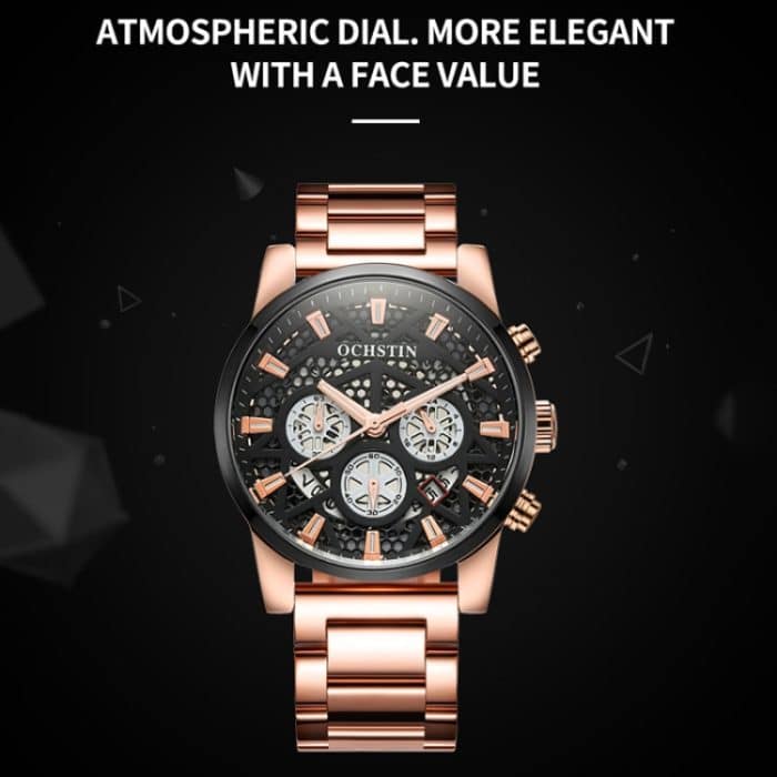 Multifunktionale Quarz-Herrenuhr mit wasserdichtem Stahlarmband – Bild 3