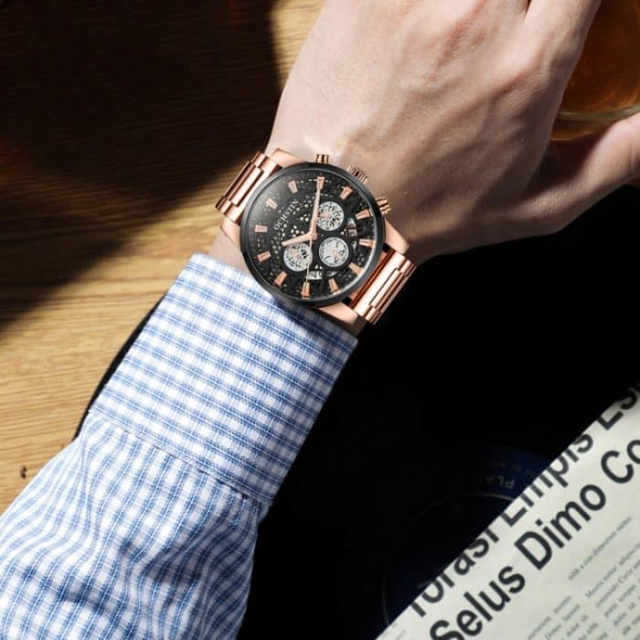 Multifunktionale Quarz-Herrenuhr mit wasserdichtem Stahlarmband – Bild 7