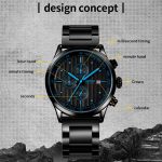 Modische, multifunktionale Quarz-Herrenuhr mit Stahlarmband – Bild 3