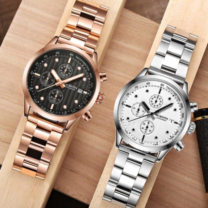 Modische, multifunktionale Quarz-Herrenuhr mit Stahlarmband – Bild 3