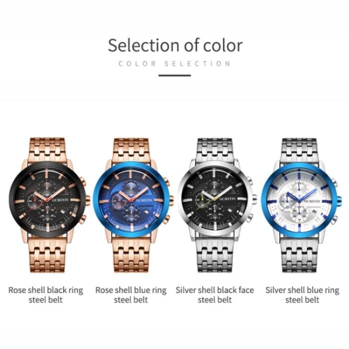 Modische, multifunktionale Quarz-Herrenuhr mit Stahlarmband – Bild 2