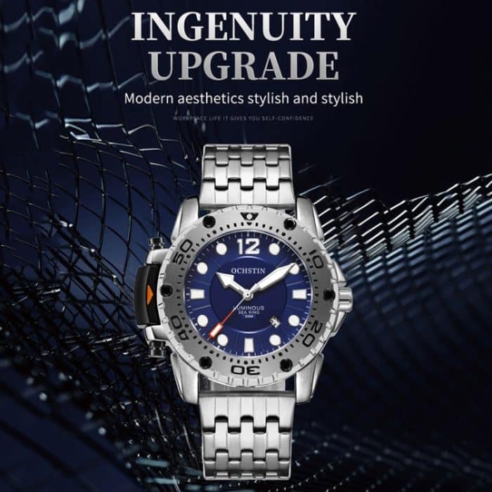 Modische, multifunktionale Quarz-Herrenuhr mit Stahlarmband – Bild 3