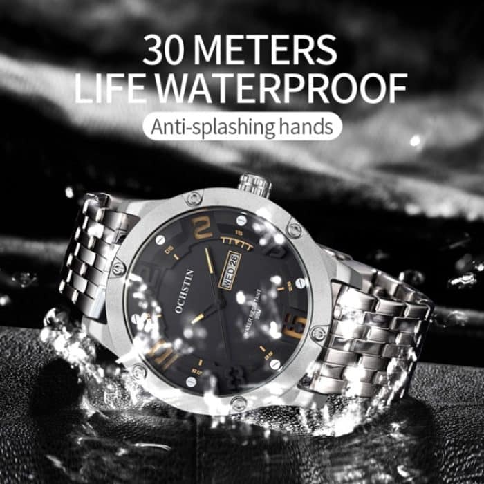 Modische Quarz-Herrenuhr mit Stahlarmband und Tagdatum – Bild 5