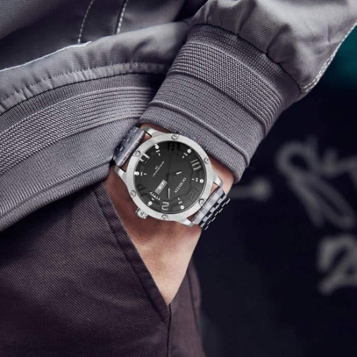 Modische Quarz-Herrenuhr mit Stahlarmband und Tagdatum – Bild 6