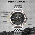 Modische, multifunktionale Quarz-Herrenuhr mit Stahlarmband – Bild 3