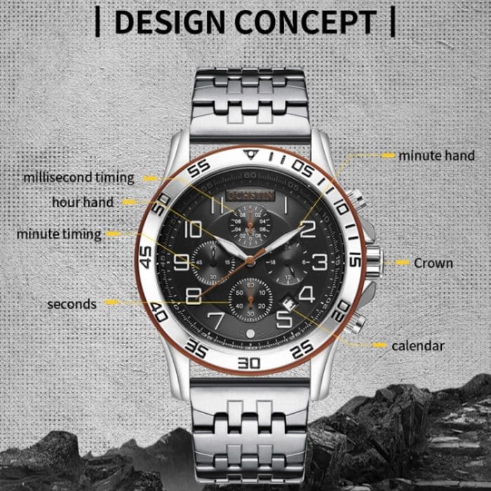 Modische, multifunktionale Quarz-Herrenuhr mit Stahlarmband – Bild 3