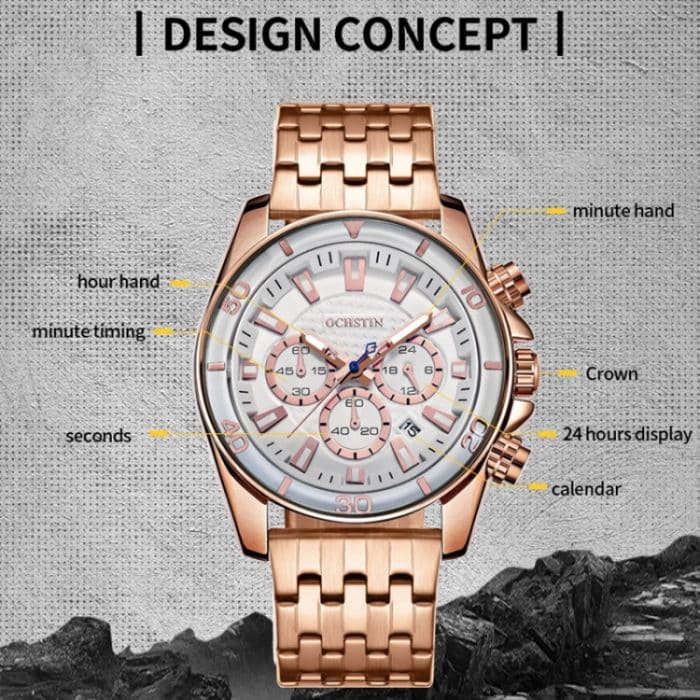 Modische, multifunktionale Quarz-Herrenuhr mit Stahlarmband – Bild 3