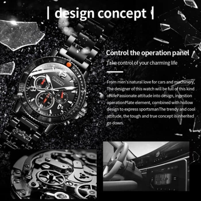 Modische, multifunktionale Quarz-Herrenuhr mit Stahlarmband – Bild 4