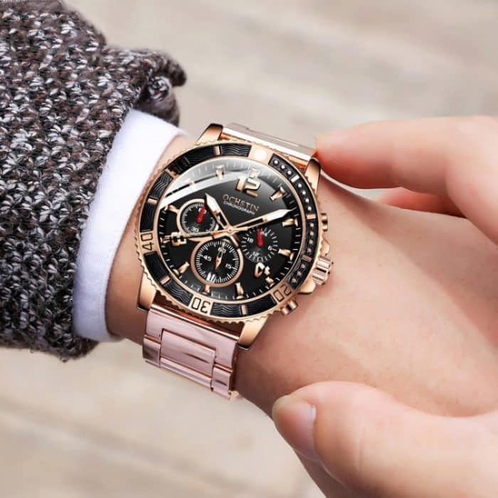 Modische, multifunktionale Quarz-Herrenuhr mit Stahlarmband – Bild 7