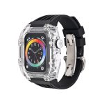Transparentes Uhrenarmbandgehäuse aus Fluorkautschuk, For Apple Watch Series 8&7 45mm, For Apple Watch Series 8&7 45mm/SE 2&6&SE&5&4 44mm