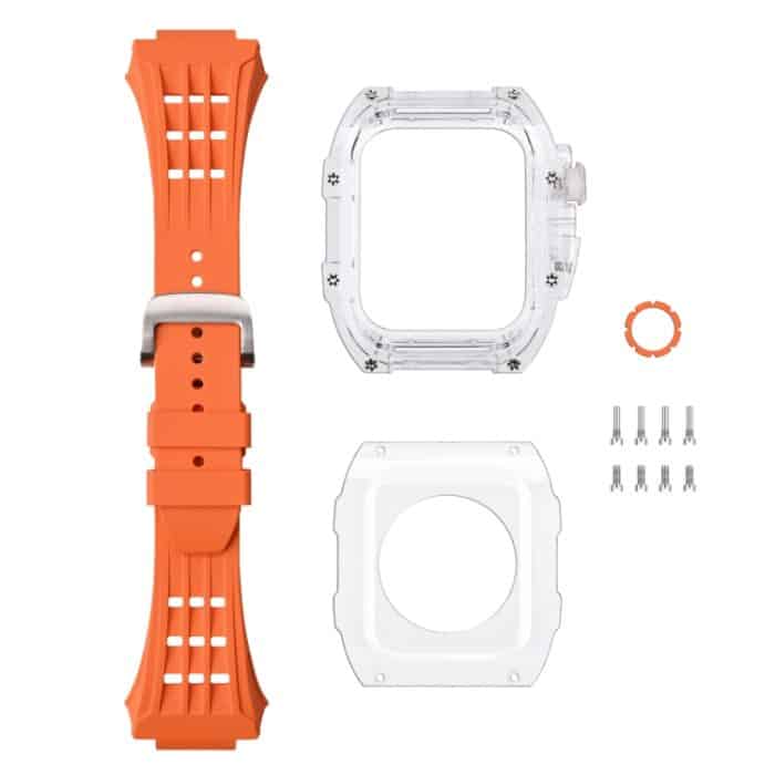Transparentes Uhrenarmbandgehäuse aus Fluorkautschuk, For Apple Watch Series 8&7 45mm, For Apple Watch Series 8&7 45mm/SE 2&6&SE&5&4 44mm – Bild 3